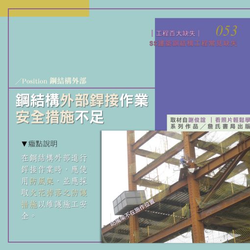 053A【謝俊誼專欄】SS工程缺失/鋼結構外部銲接作業安全措施不足