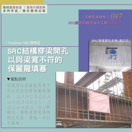 097C【謝俊誼專欄】SRC鋼骨鋼筋混凝土工程缺失/SRC結構穿梁開孔以與梁寬不符的保麗龍填塞